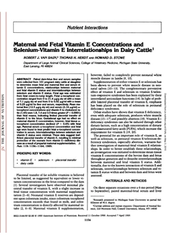 كتاب Maternal and Fetal Vitamin E Concentrations and Selenium Vitamin E Interrelationships in Dairy Cattle1 pdf