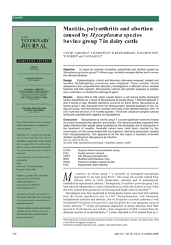 كتاب Mastitis polyarthritis and abortion caused by Mycoplasma species bovine group 7 in dairy cattle pdf