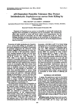 كتاب pH dependent penicillin tolerance may protect intraleukocytic Staphylococcus aureus from killing by cloxacillin pdf