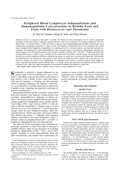 كتاب Peripheral Blood Lymphocyte Subpopulations and Immunoglobulin Concentrations in Healthy Foals and Foals with Rhodococcus equi Pneumonia pdf