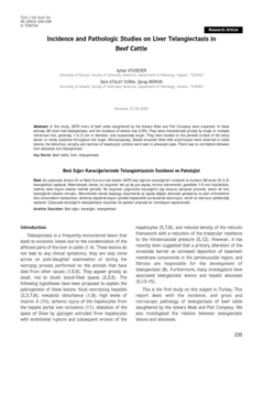 كتاب Incidence and Pathologic Studies on Liver Telangiectasis in Beef Cattle pdf