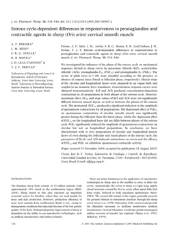 كتاب Estrous cycle dependent differences in responsiveness to prostaglandins and contractile agents in sheep Ovis aries cervical smooth muscle pdf