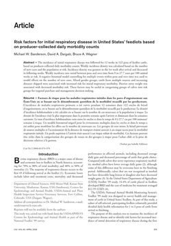 كتاب Risk factors for initial respiratory disease in United States feedlots based on producer collected daily morbidity counts