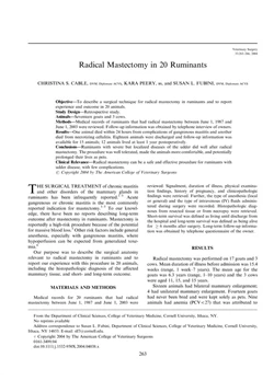 كتاب Radical Mastectomy in 20 Ruminants