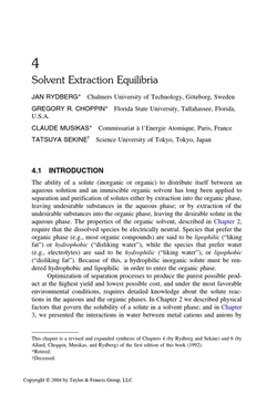 كتاب Solvent Extraction Equilibria ch4
