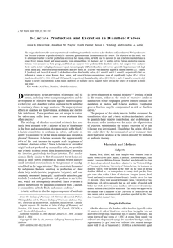 كتاب D Lactate Production and Excretion in Diarrheic Calves pdf