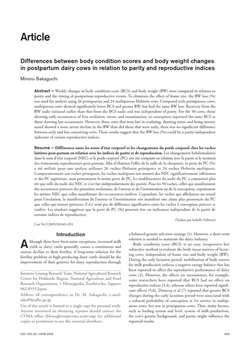 كتاب Differences between body condition scores and body weight changes pdf