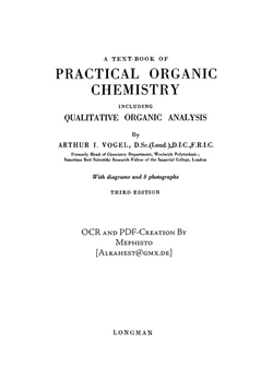 كتاب الكيمياء العضوية العملية سلسلة كتب فوغل VOGEL Practical Organic Chemistry Longmans
