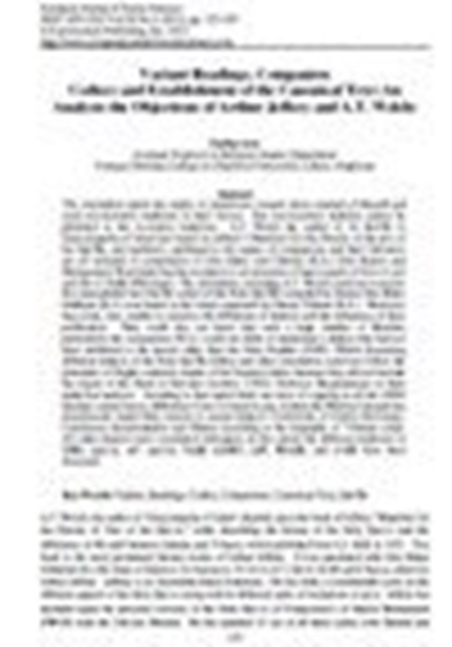 Variant Readings Companion Codices and Establishment of the Canonical Text An Analysis the Objections of Arthur Jeffery and A T Welch.pdf