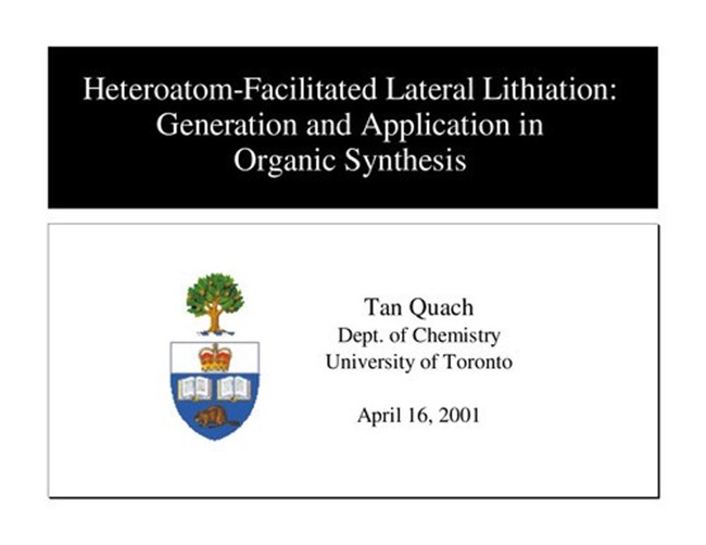 Heteroatom Facilitated Lateral Lithiation