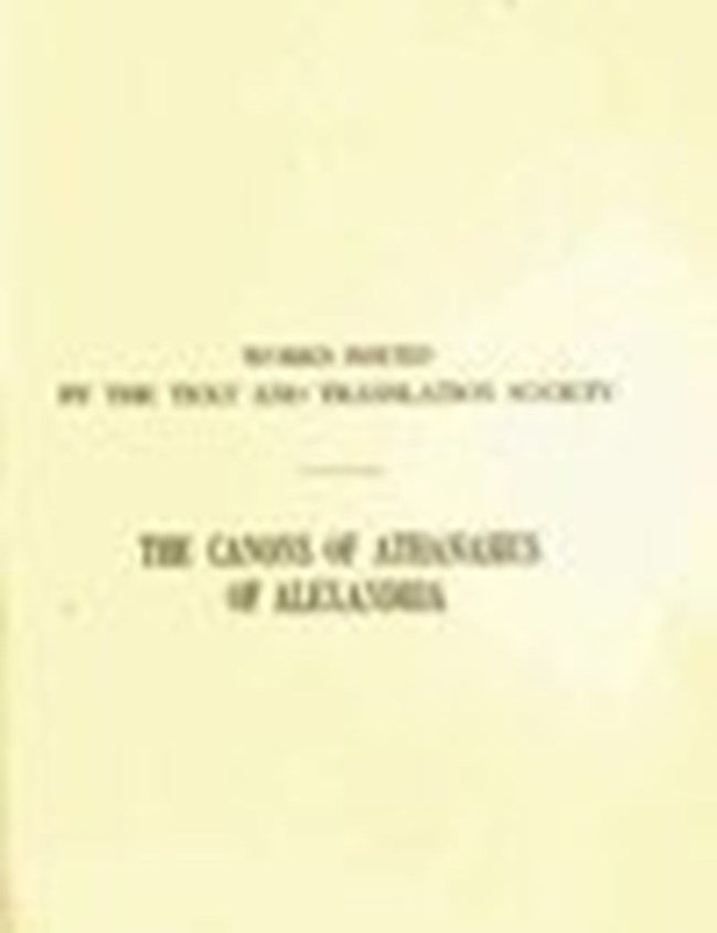     THE CANONS OF ATHANASIUSOF ALEXANDRIA