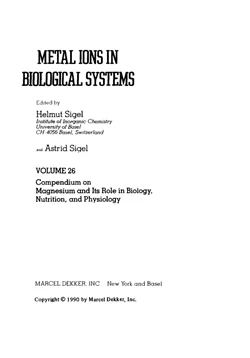 كتاب Magnesium in plants uptake distribution function and utilization by man and animals