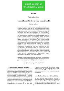 كتاب Macrolide antibiotics in food animal health