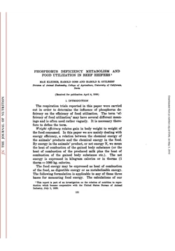 كتاب Phosphorus Deficiency Metabolism and Food Utilization in Beef Heifers pdf