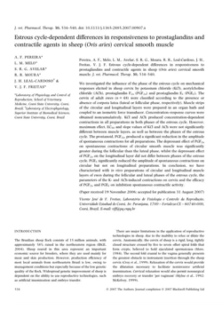 كتاب Estrous cycle dependent differences in responsiveness to prostaglandins and contractile agents in sheep Ovis aries cervical smooth muscle