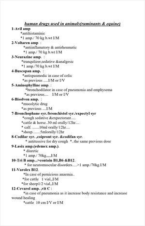 human drugs used in animal 01