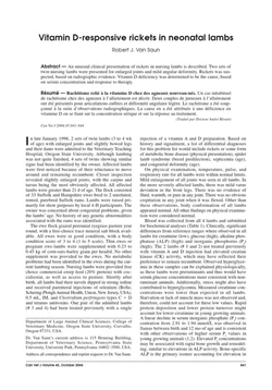 كتاب Vitamin D responsive rickets in neonatal lambs