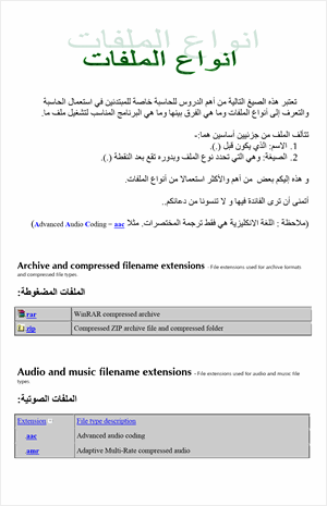 أنواع الملفات