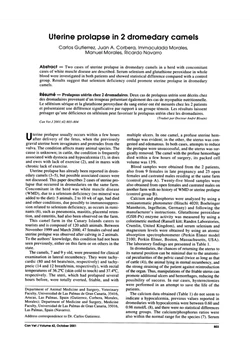 كتاب Uterine prolapse in 2 dromedary camels pdf