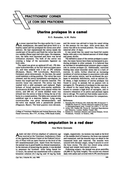 كتاب Uterine prolapse in a camel pdf
