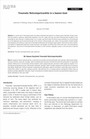 Traumatic Reticulopericarditis in a Saanen Goat