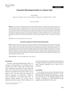 كتاب Traumatic Reticulopericarditis in a Saanen Goat