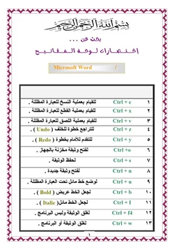 كتاب جميع اختصارات لوحة المفاتيح 92 اختصار pdf