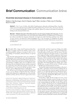 كتاب Clostridial abomasal disease in Connecticut dairy calves