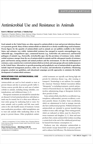 Antimicrobial Use and Resistance in Animals