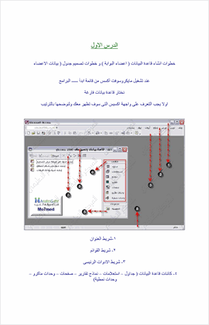 خطوات إنشاء قاعدة بيانات وتصميم جدول